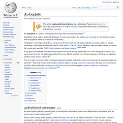 Audiophile - Wikipedia, the free encyclopedia