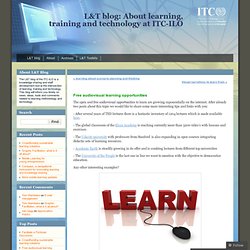 Free audiovisual learning opportunities « L&T blog: About learning, training and technology at ITC-ILO