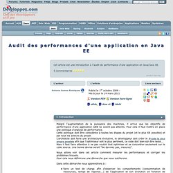 Audit des performances d'une application en Java EE