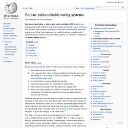 End-to-end auditable voting systems