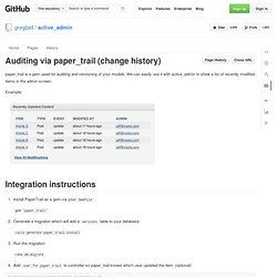 Auditing via paper_trail (change history) · gregbell/active_admin Wiki