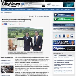 Auditor general slams G8 spending