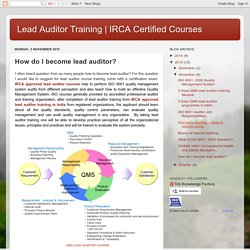 IRCA Certified Courses : How do I become lead auditor?