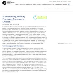 Auditory Processing Disorders (APD) in Children