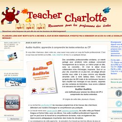 Teacher Charlotte: Auditor Auditrix: apprendre à comprendre les textes entendus au CP