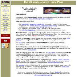 AUE: The alt.usage.english Home Page