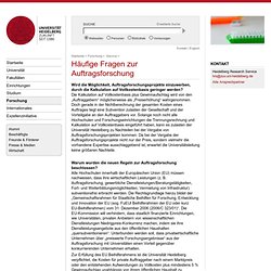 Häufige Fragen- Auftragsforschung, Forschungszulage & Trennungsrechnung - Universität Heidelberg