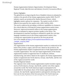 Human Augmentation Industry Opportunities, Development Status, Regional Trends,... — Hrishiwg1
