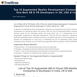 Top 10 Augmented Reality Companies in India & USA