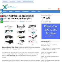 Smart Augmented Reality (AR) Glasses- Trends and Insights