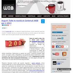 Auguri! Tutte le novità di Contenuti WEB per il 2013 - Testi e contenuti per siti web