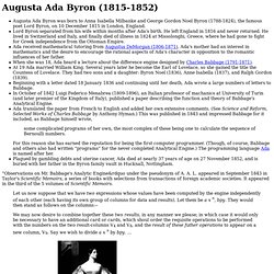 Augusta Ada Byron (1815-1852)