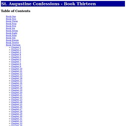 St. Augustine Confessions - Book Thirteen