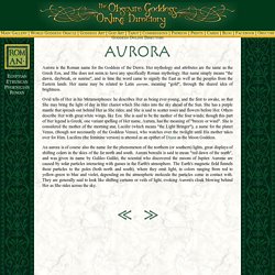 Aurora, Roman Goddess of the Dawn