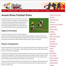Aussie Rules Football: How To Play Australian Rules Football