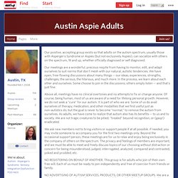 Austin Aspie Adults (Adults with Asperger's Syndrome) (Austin, TX