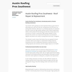 Austin Roofing Pros Southwest