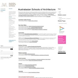 National/International Schools of Architecture - Australian Inst