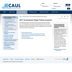 ADT (Australasian Digital Theses) program - CAUL