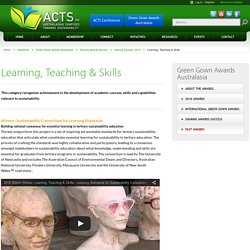 Learning, Teaching & Skills - Australasian Campuses Towards Sustainability Australasian Campuses Towards Sustainability
