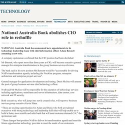 National Australia Bank abolishes CIO role in reshuffle
