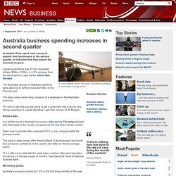 Australia business spending increases in second quarter