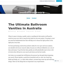 Best Quality Bathroom Vanity Products in Australia
