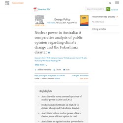 Nuclear power in Australia: A comparative analysis of public opinion regarding climate change and the Fukushima disaster
