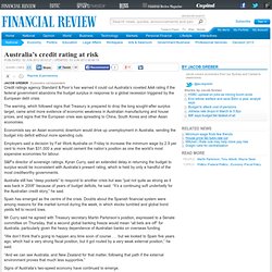 Australia’s credit rating at risk?