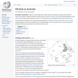 Oil shale in Australia