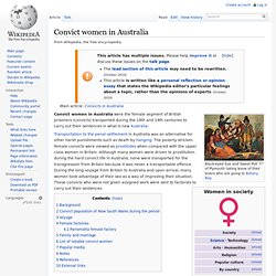 Convict women in Australia