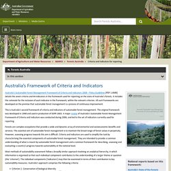 Forests Australia Australia’s Framework of Criteria and Indicators