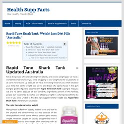 Rapid Tone Shark Tank: Weight Loss Diet Pills *Australia* - healthsuppfacts.com