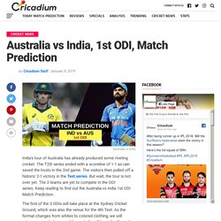 Australia vs India, 1st ODI, Match Prediction