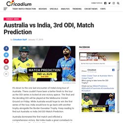 Australia vs India, 3rd ODI, Match Prediction