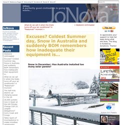 Excuses? Coldest Summer day, Snow in Australia and suddenly BOM remembers how inadequate their equipment is…