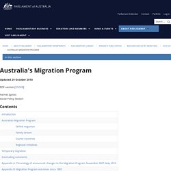 Australia's Migration Program