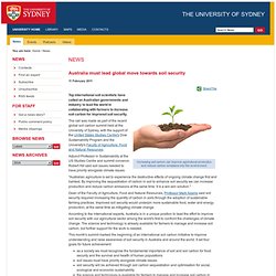 Australia must lead global move towards soil security - News and Events - University of Sydney