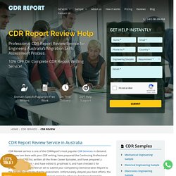 CDR Report Review Service in Australia