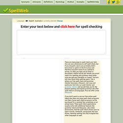 English Australia Online Spellchecker - Spellweb.com