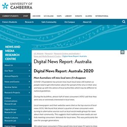 Digital News Report: Australia - University of Canberra