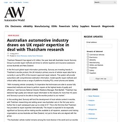 Australian automotive industry draws on UK repair expertise in deal with Thatcham research » Automotive World