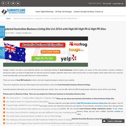 Australian Business Listing Site List 2016 - Submitcube