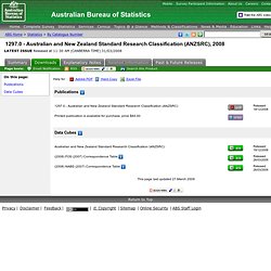 1297.0 - Australian and New Zealand Standard Research Classification (ANZSRC), 2008
