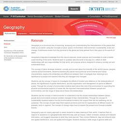 The Australian Curriculum v6.0 Geography: Rationale