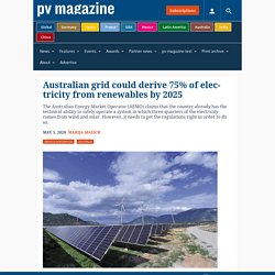Australian grid could derive 75% of electricity from renewables by 2025