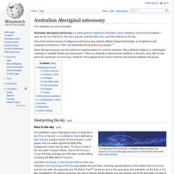 Australian Aboriginal astronomy