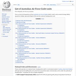 List of Australian Air Force Cadet units