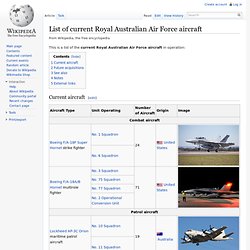 List of current Royal Australian Air Force aircraft