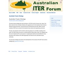 Australian Fusion Strategy – Australian ITER Forum